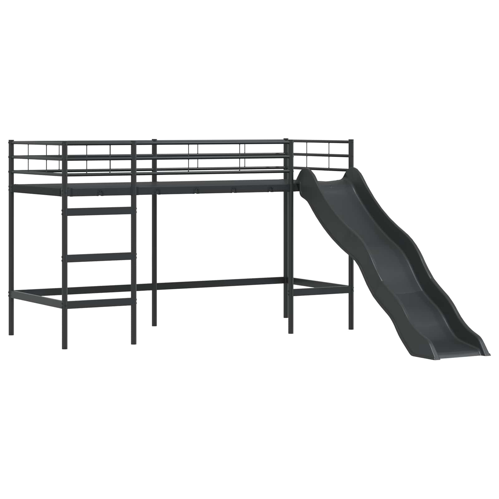Letto loft per bambini con scivolo Nero e antracite 42020773
