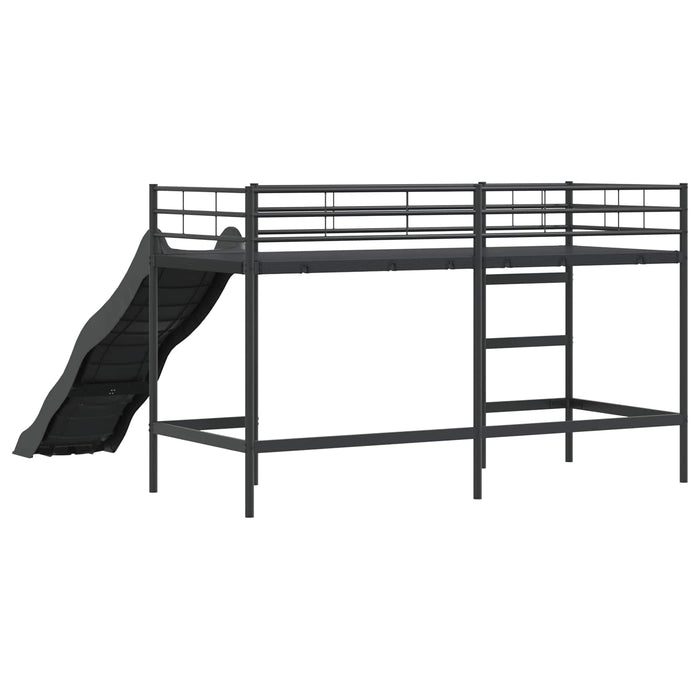 Letto loft per bambini con scivolo Nero e antracite 42020773