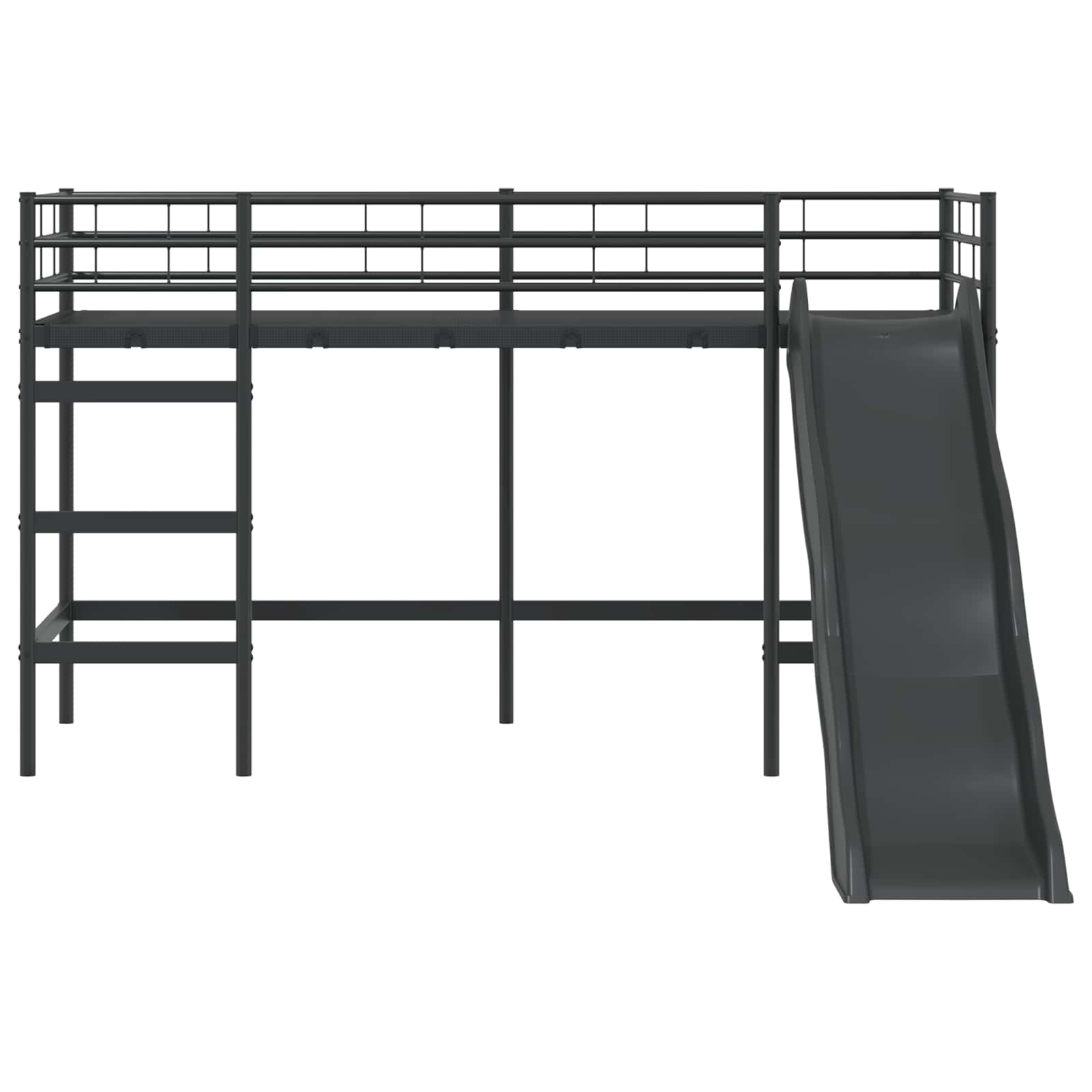 Letto loft per bambini con scivolo Nero e antracite 42020773