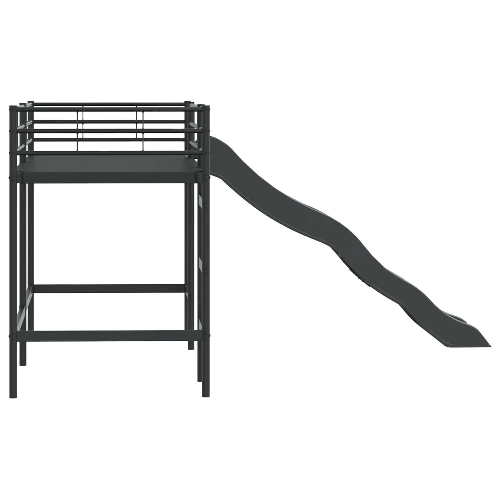 Letto loft per bambini con scivolo Nero e antracite 42020773