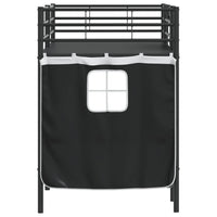 Struttura del Letto Loft per Bambini con Tendine Nero 42020787