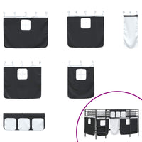 Struttura del Letto Loft per Bambini con Tendine Nero 42020788