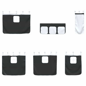 Struttura del Letto Loft per Bambini con Tendine Nero 42020791