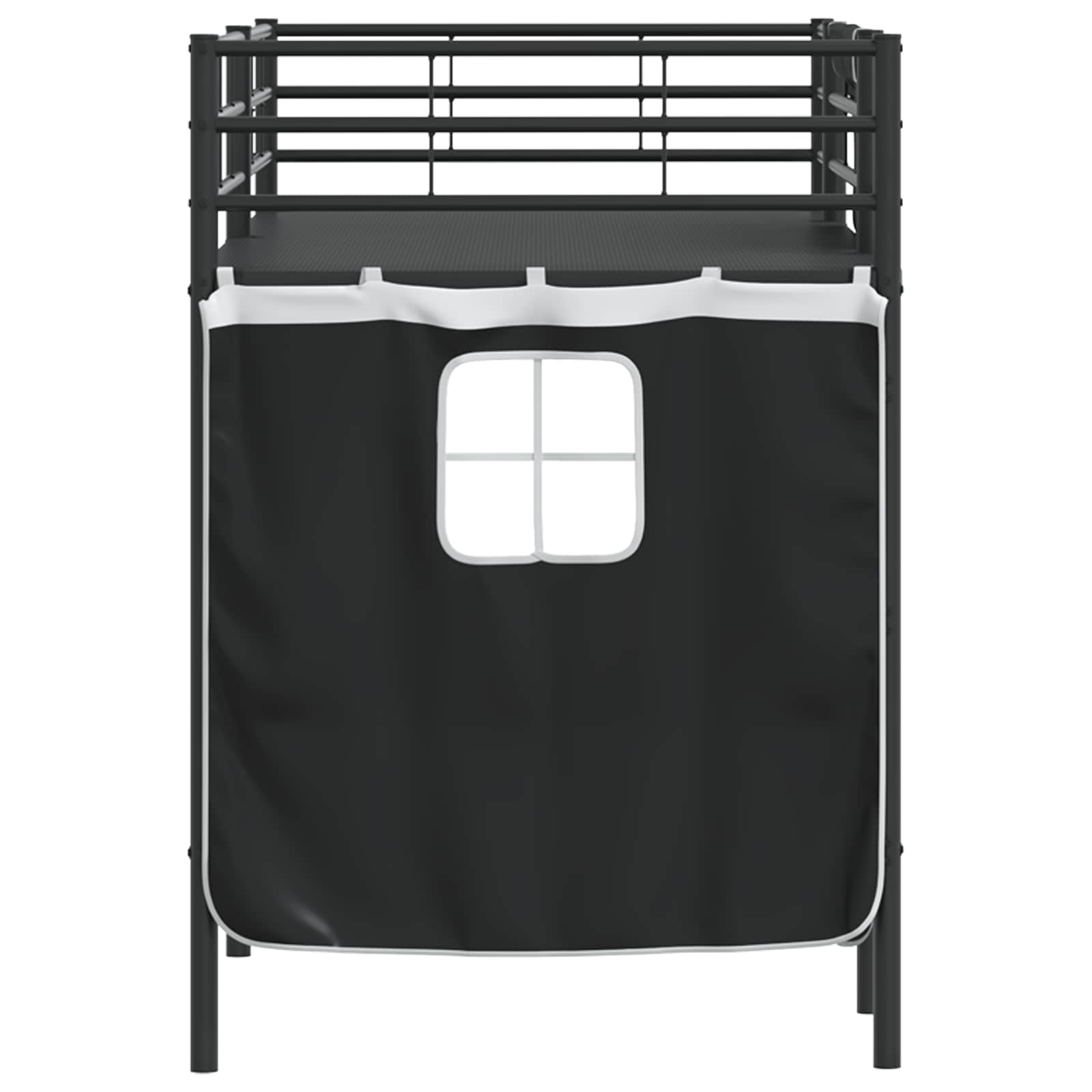 Struttura del Letto Loft per Bambini con Tendine Nero 42020791