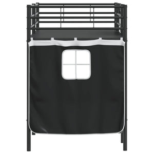 Struttura del Letto Loft per Bambini con Tendine Nero 42020791