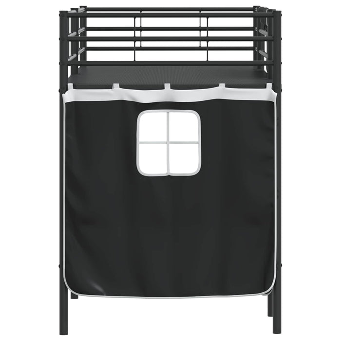 Struttura del Letto Loft per Bambini con Tendine Nero 42020791