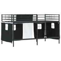 Struttura del Letto Loft per Bambini con Tendine Nero 42020792