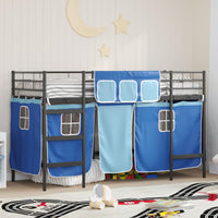Struttura del Letto Loft per Bambini con Tendine Nero e Blu 42020796