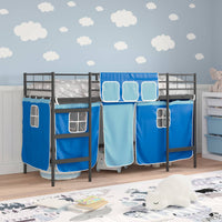 Struttura del Letto Loft per Bambini con Tendine Nero e Blu 42020796