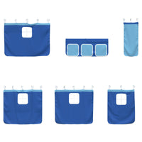 Struttura del Letto Loft per Bambini con Tendine Nero e Blu 42020797