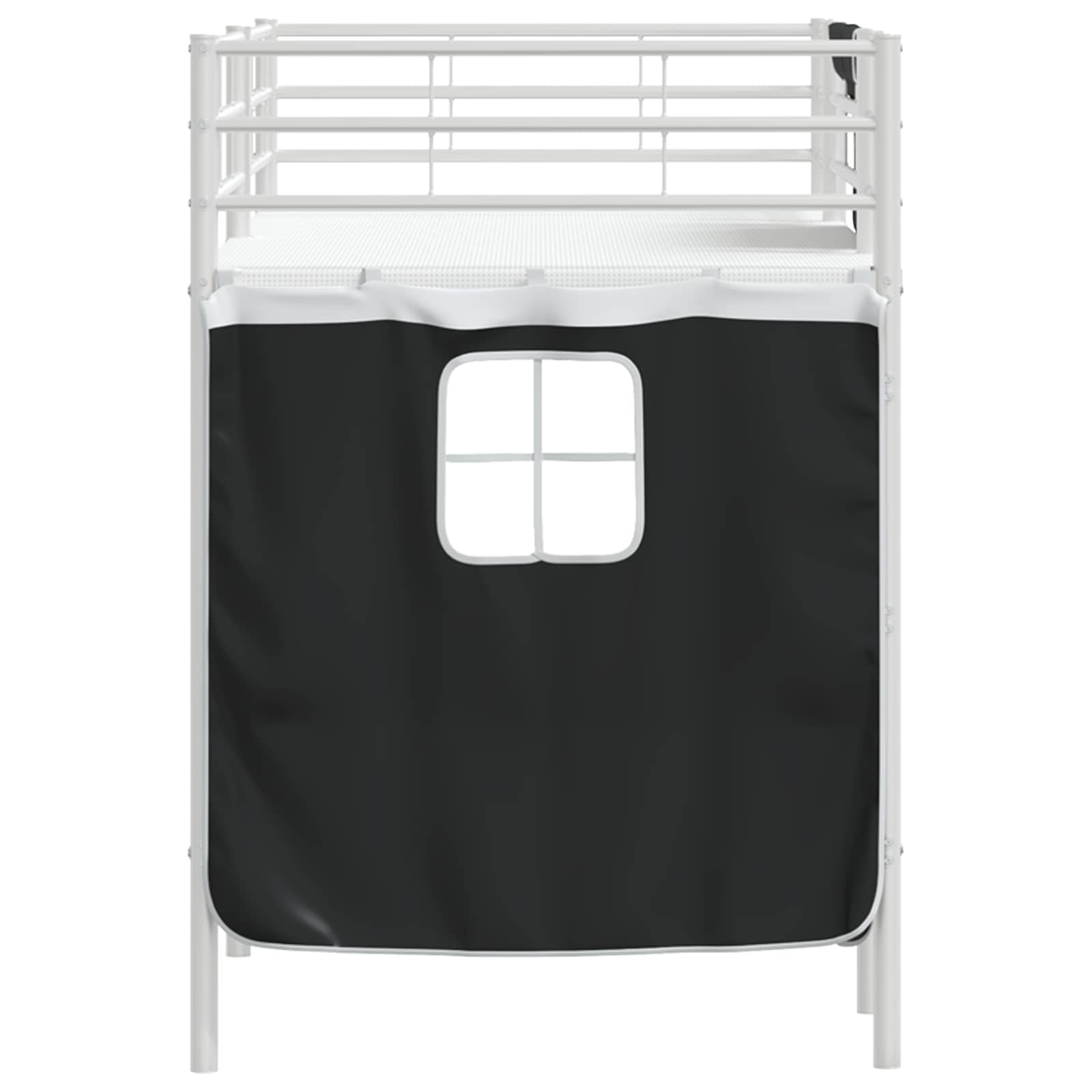 Struttura del Letto Loft per Bambini con Tendine Bianco e Nero 42020808
