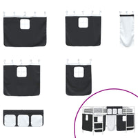 Struttura del Letto Loft per Bambini con Tendine Bianco e Nero 42020809