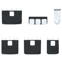 Struttura del Letto Loft per Bambini con Tendine Bianco e Nero 42020809