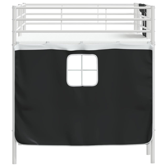 Struttura del Letto Loft per Bambini con Tendine Bianco e Nero 42020809