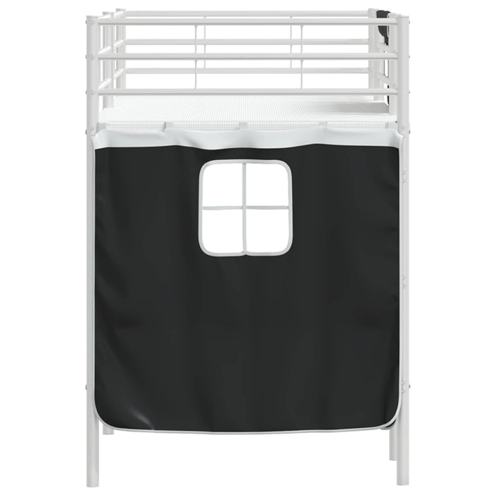Struttura del Letto Loft per Bambini con Tendine Bianco e Nero 42020810