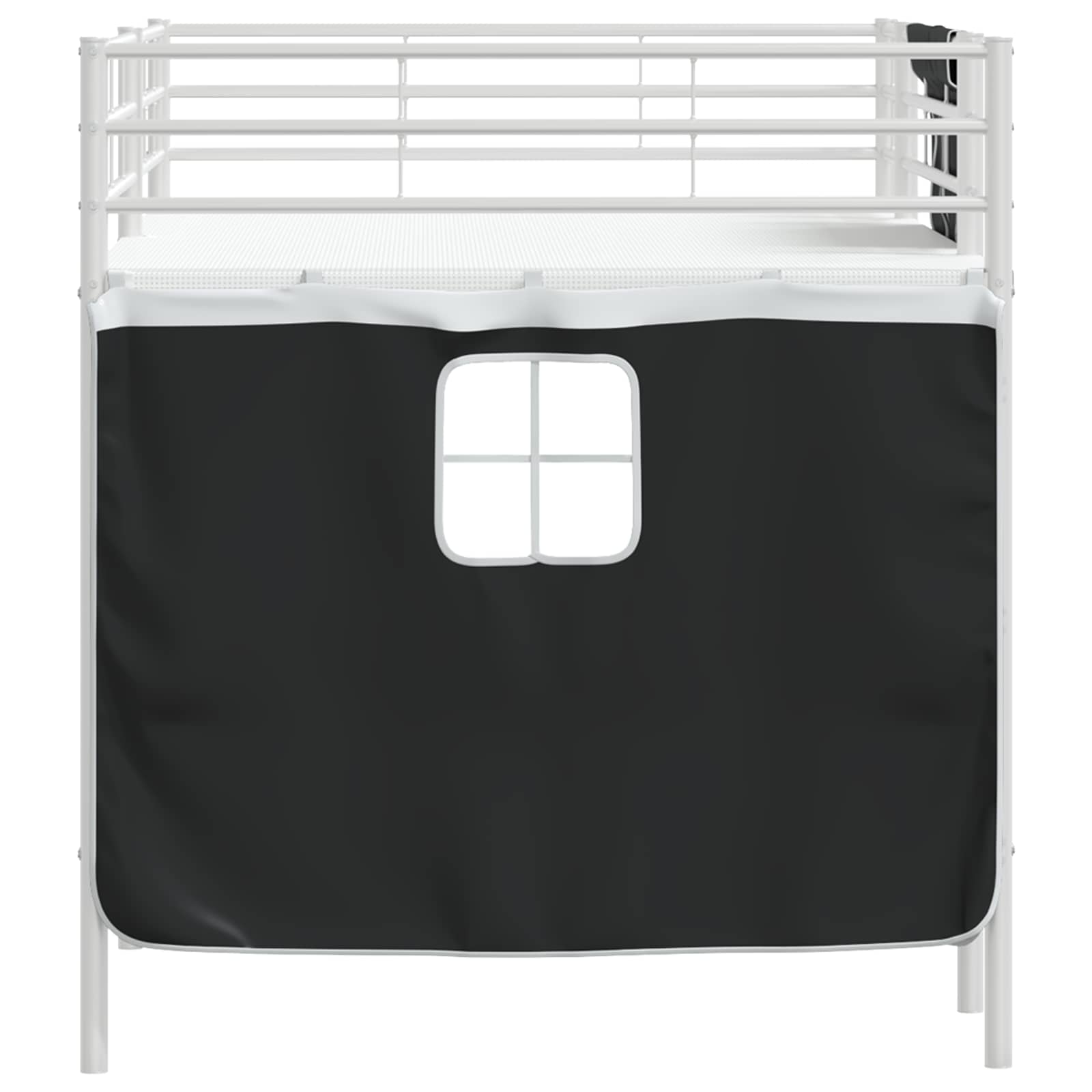 Struttura del Letto Loft per Bambini con Tendine Bianco e Nero 42020813