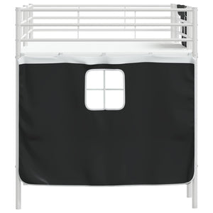 Struttura del Letto Loft per Bambini con Tendine Bianco e Nero 42020813