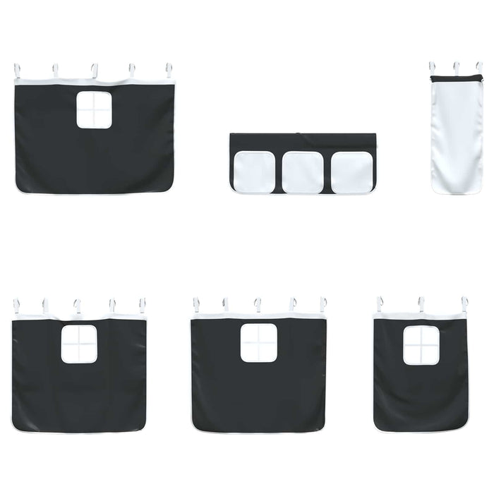 Struttura del Letto Loft per Bambini con Tendine Bianco e Nero 42020814