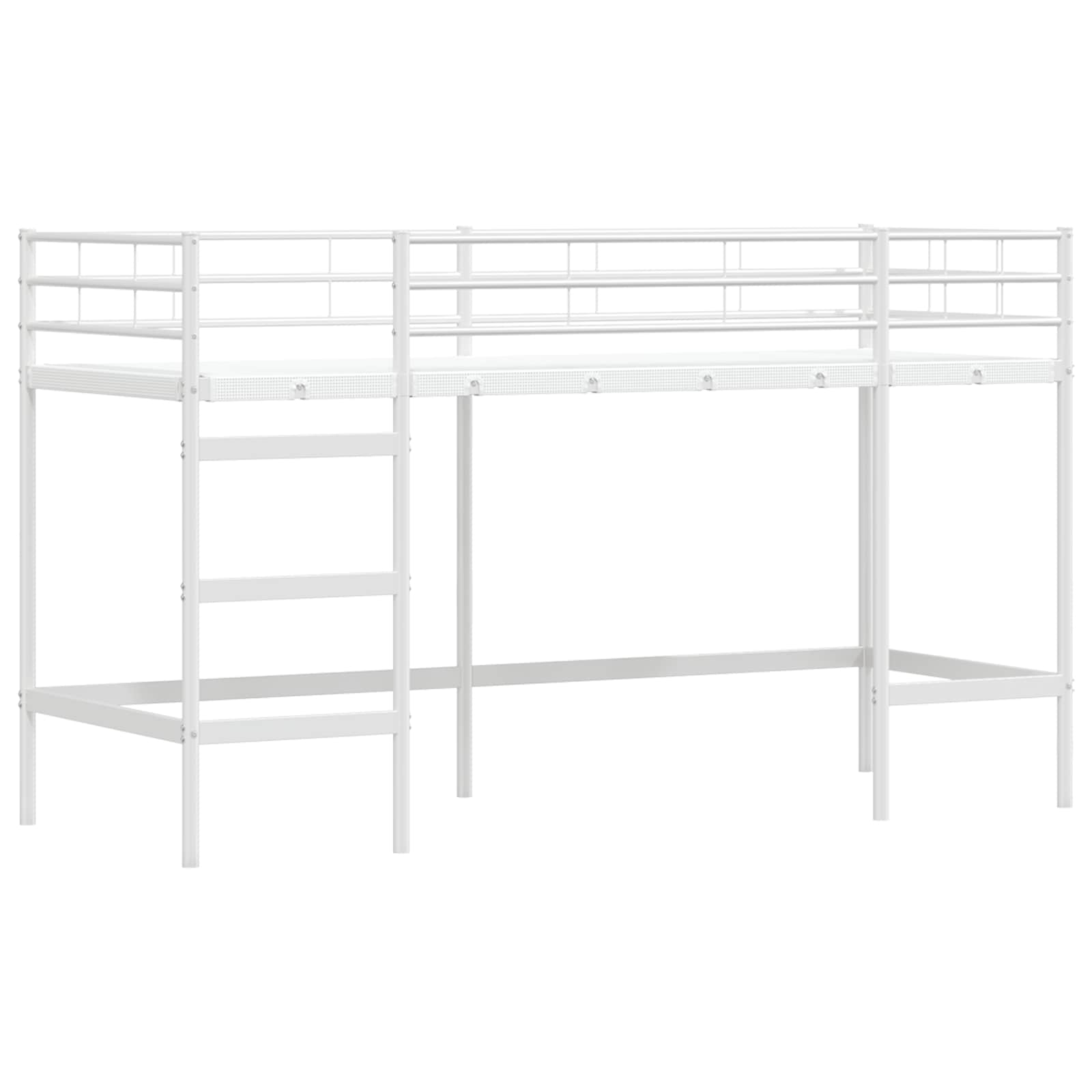Struttura del Letto Loft per Bambini con Tendine Bianco e Blu