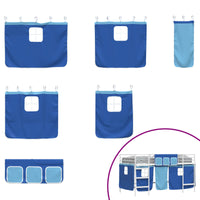 Struttura del Letto Loft per Bambini con Tendine Bianco e Blu 42020820