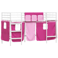 Struttura del Letto Loft per Bambini con Tendine Bianco e Rosa 42020822
