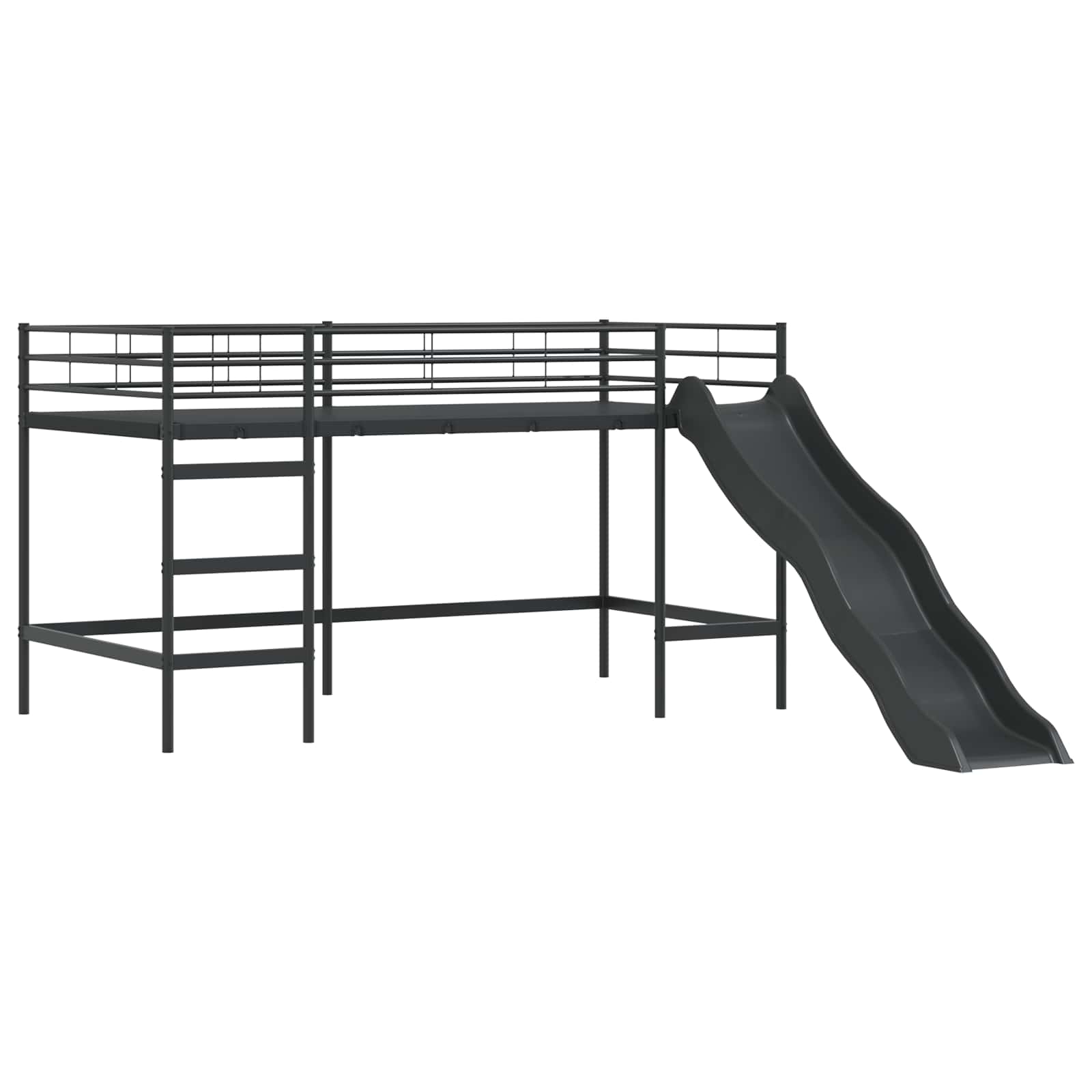 Struttura del letto loft per bambini Nero e rosa 99,5 x 200 cm