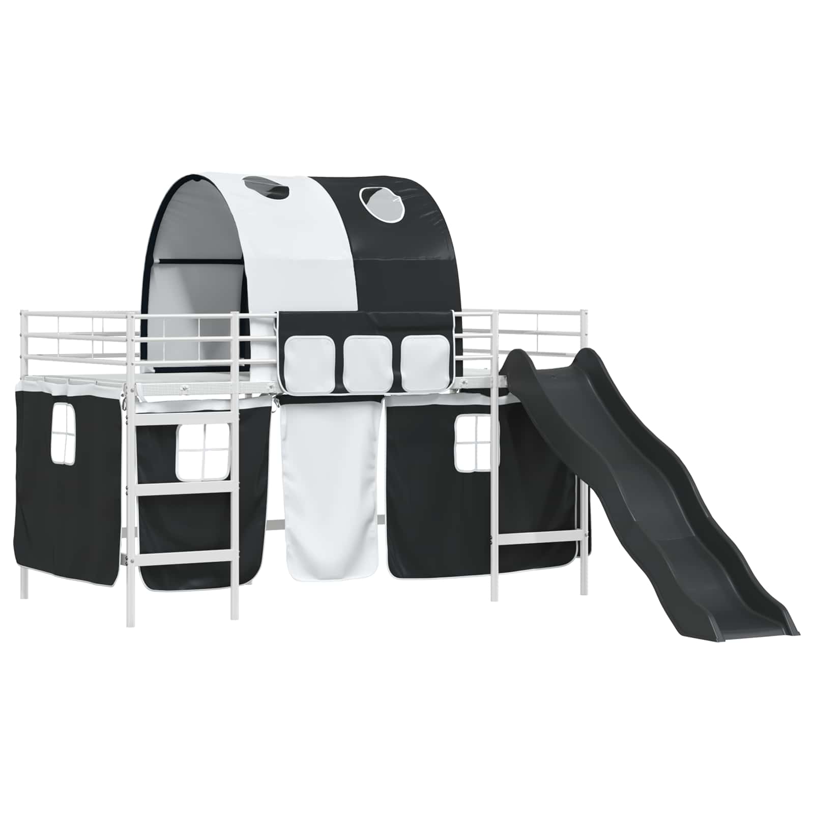 Struttura del letto loft per bambini Bianco e Nero 90 x 200 cm