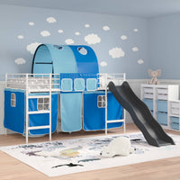 Struttura del letto loft per bambini Bianco e Blu 90 x 200 cm
