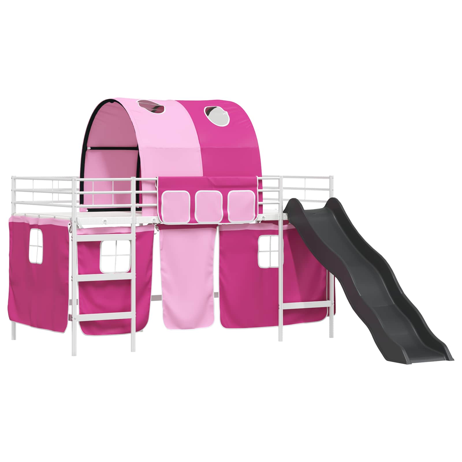 Struttura del letto loft per bambini Bianco e Rosa 107 x 200 cm