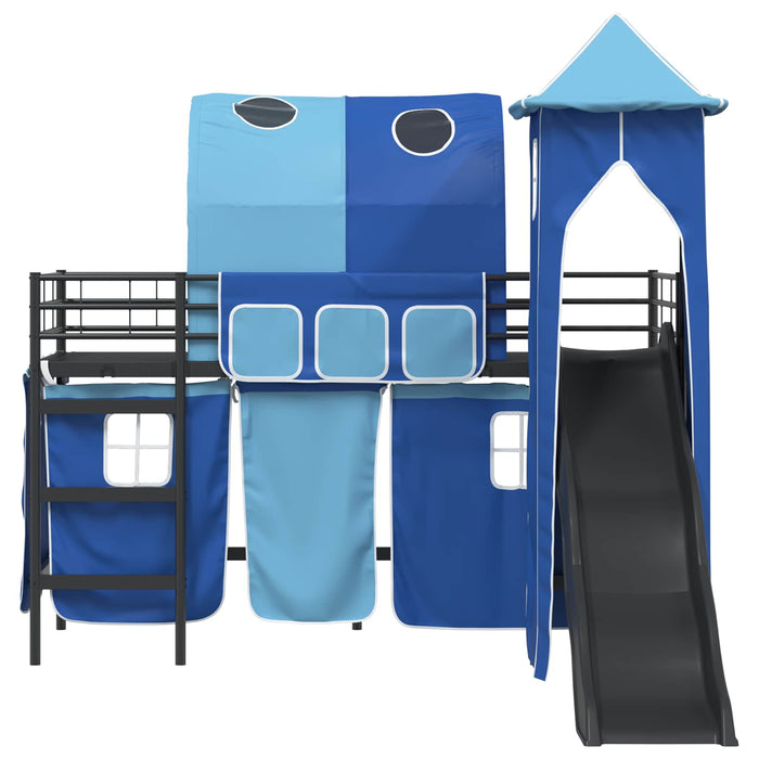 Struttura del letto loft per bambini Nero e Blu 74,5 x 190 cm