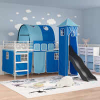 Struttura del letto loft per bambini Bianco e Blu 79,5 x 200 cm