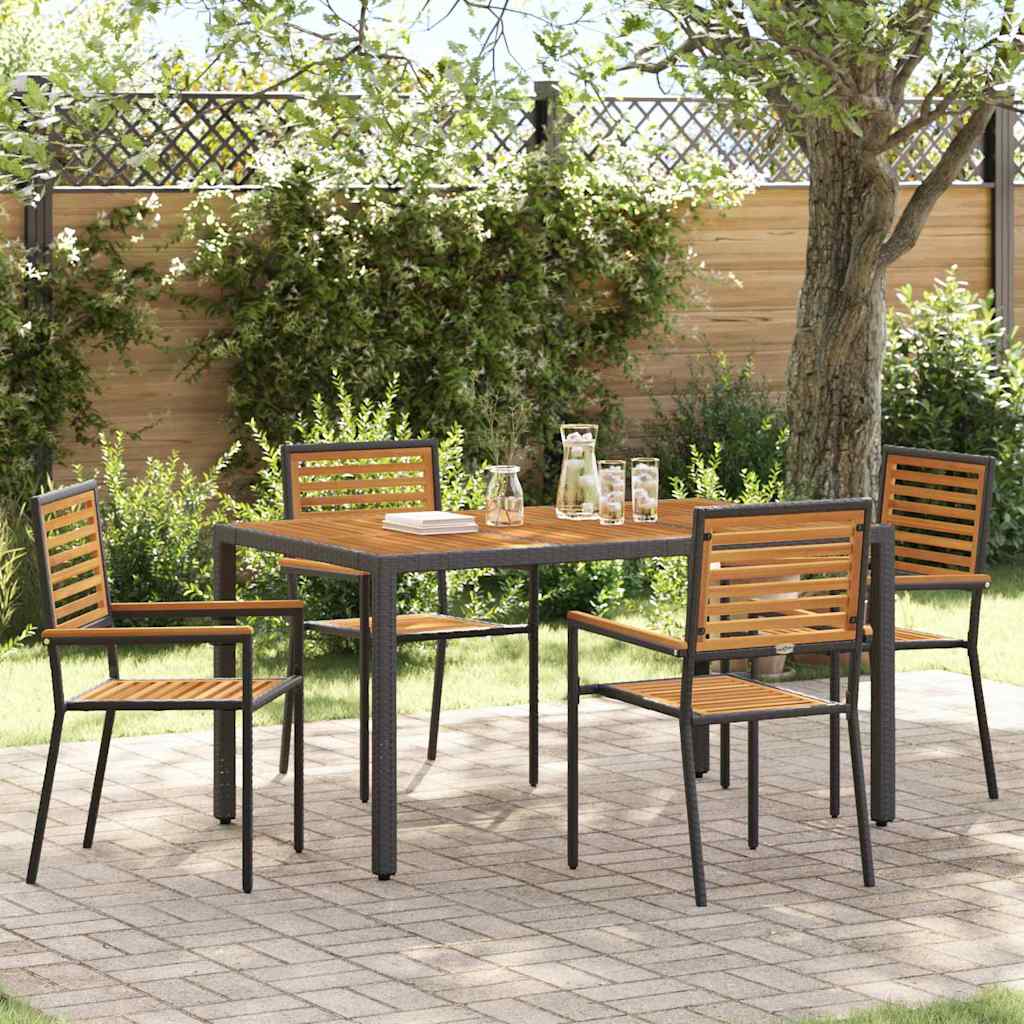 vidaXL Sedie impilabili da giardino 4 pcs Marrone e Nero