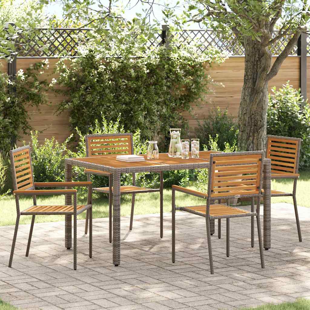 vidaXL Sedie impilabili da giardino 4 pcs Marrone e Grigio
