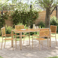 vidaXL Sedie impilabili da giardino 4 pcs Marrone e Beige