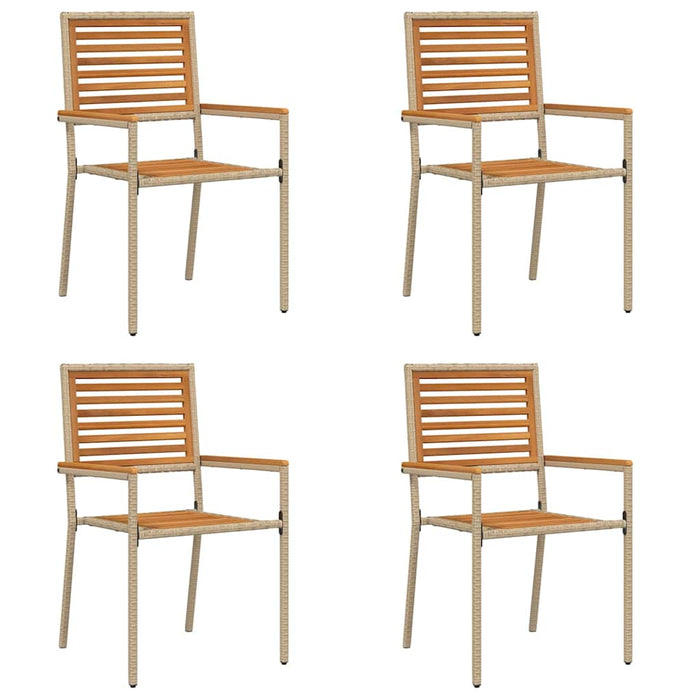 vidaXL Sedie impilabili da giardino 4 pcs Marrone e Beige