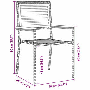 Sedie da Esterno 4 pcs Crema, Marrone 3403060