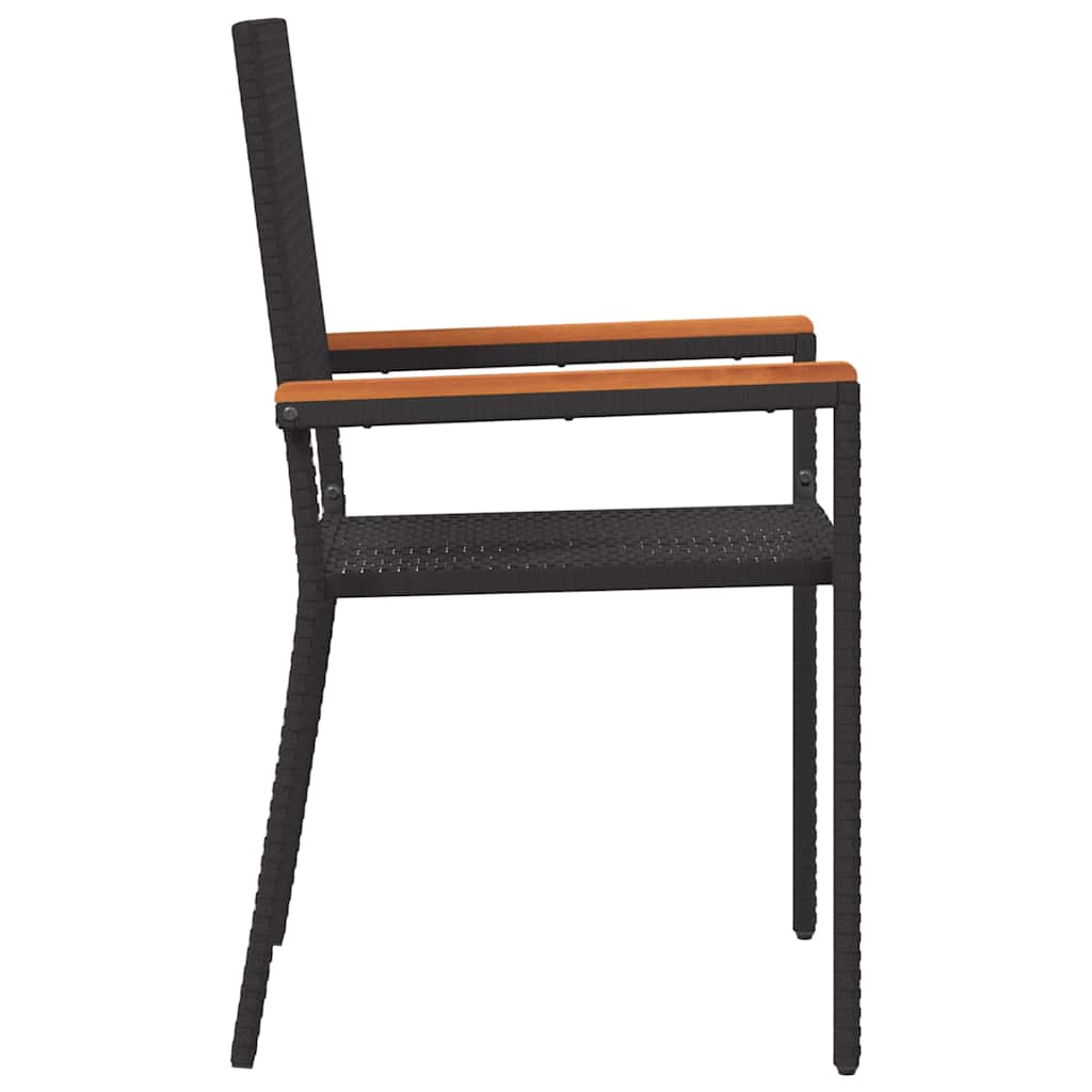 vidaXL Sedie impilabili da giardino 4 pcs Nero e Marrone