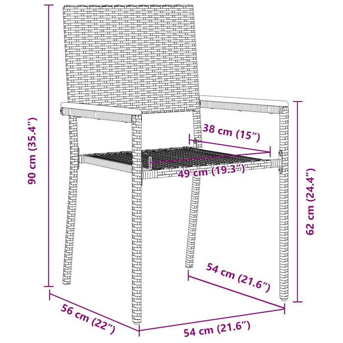 Sedie da Esterno 4 pcs Crema, Marrone 3403061