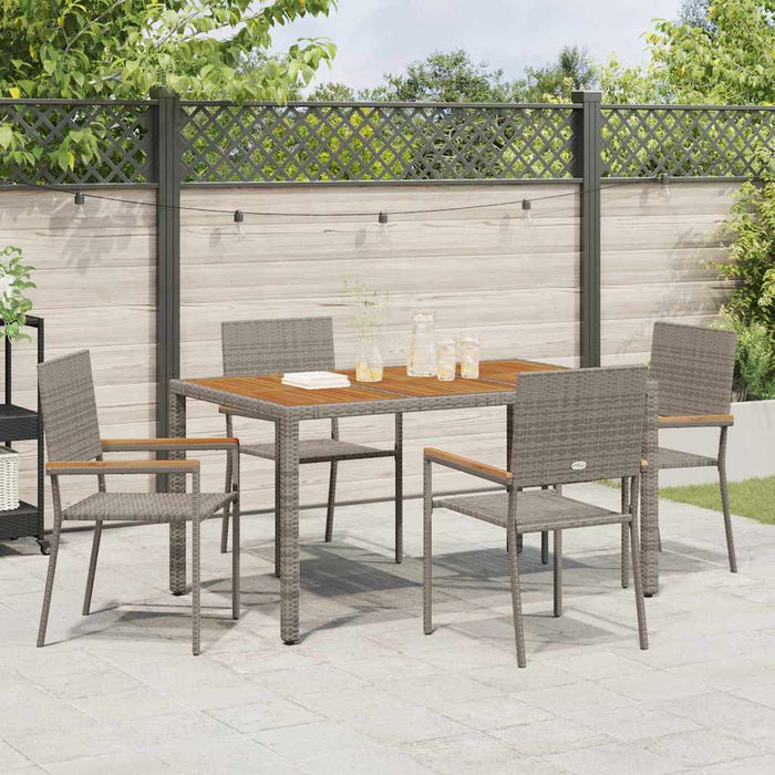 vidaXL Sedie impilabili da giardino 4 pcs Grigio e Marrone