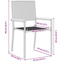vidaXL Sedie impilabili da giardino 4 pcs Grigio e Marrone