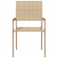 vidaXL Sedie impilabili da giardino 4 pcs Crema e Marrone