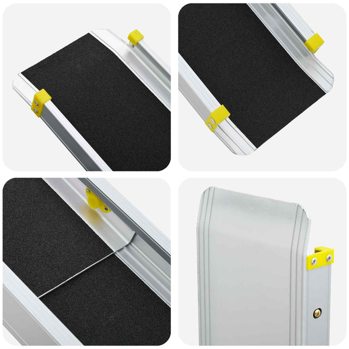 Rampa per Sedia a Rotelle 2 pcs Nero 184,5 x 18,5 x 5 cm 42021092