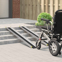 Rampa per Sedia a Rotelle 2 pcs Nero 184,5 x 18,5 x 5 cm 42021092