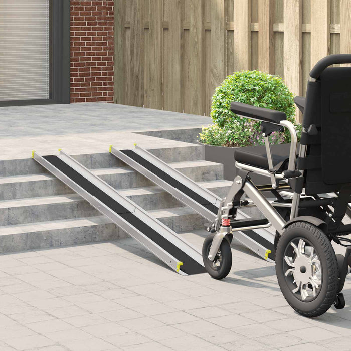 Rampa per Sedia a Rotelle 2 pcs Nero 184,5 x 18,5 x 5 cm 42021092