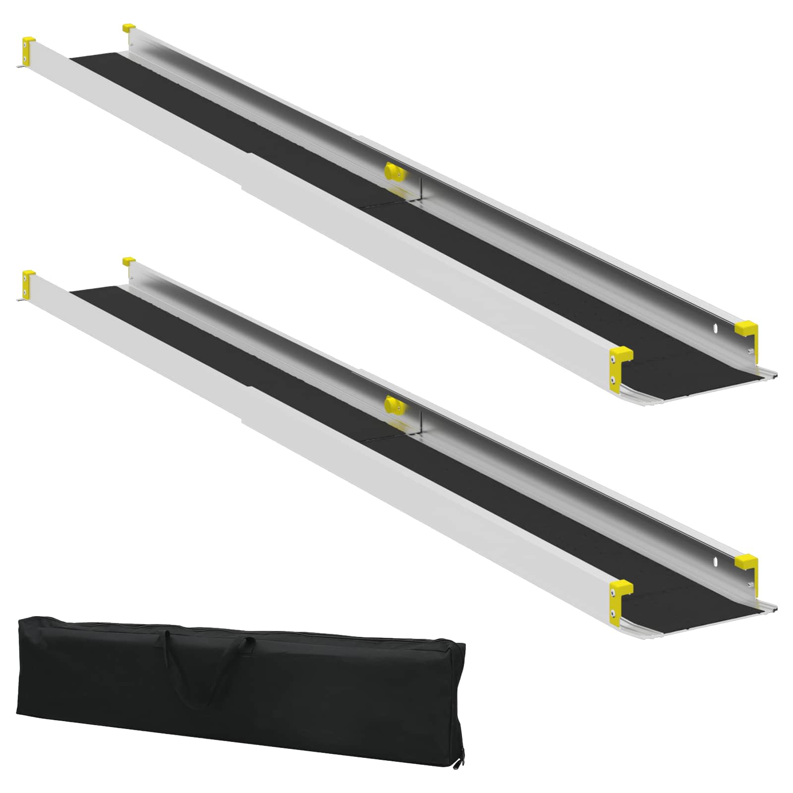 Rampa per Sedia a Rotelle 2 pcs Nero 184,5 x 18,5 x 5 cm 42021092