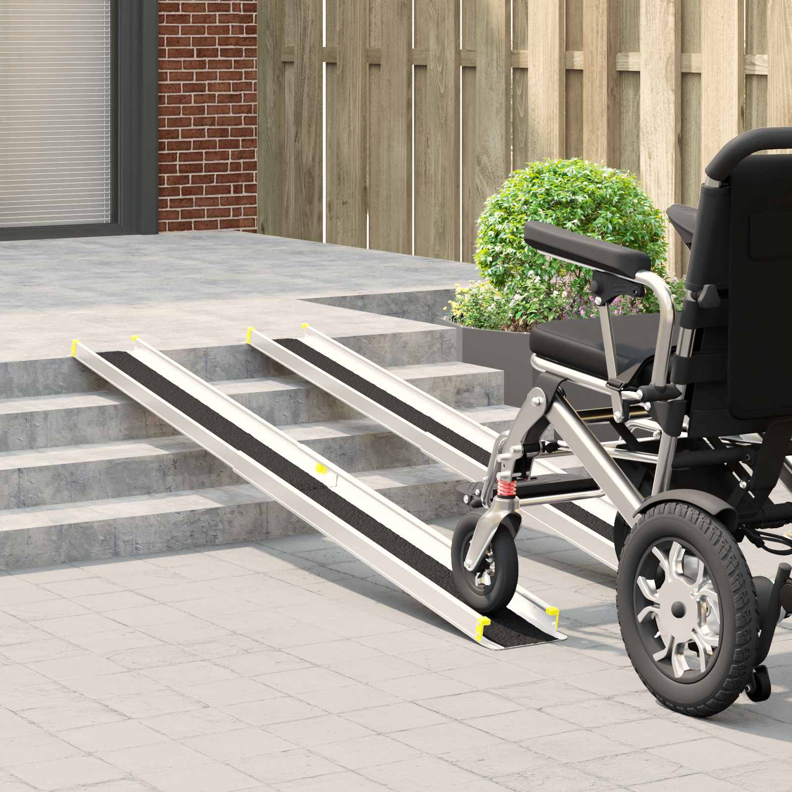 Rampa per Sedia a Rotelle 2 pcs Nero 213,5 x 19,5 x 5,5 cm 42021093