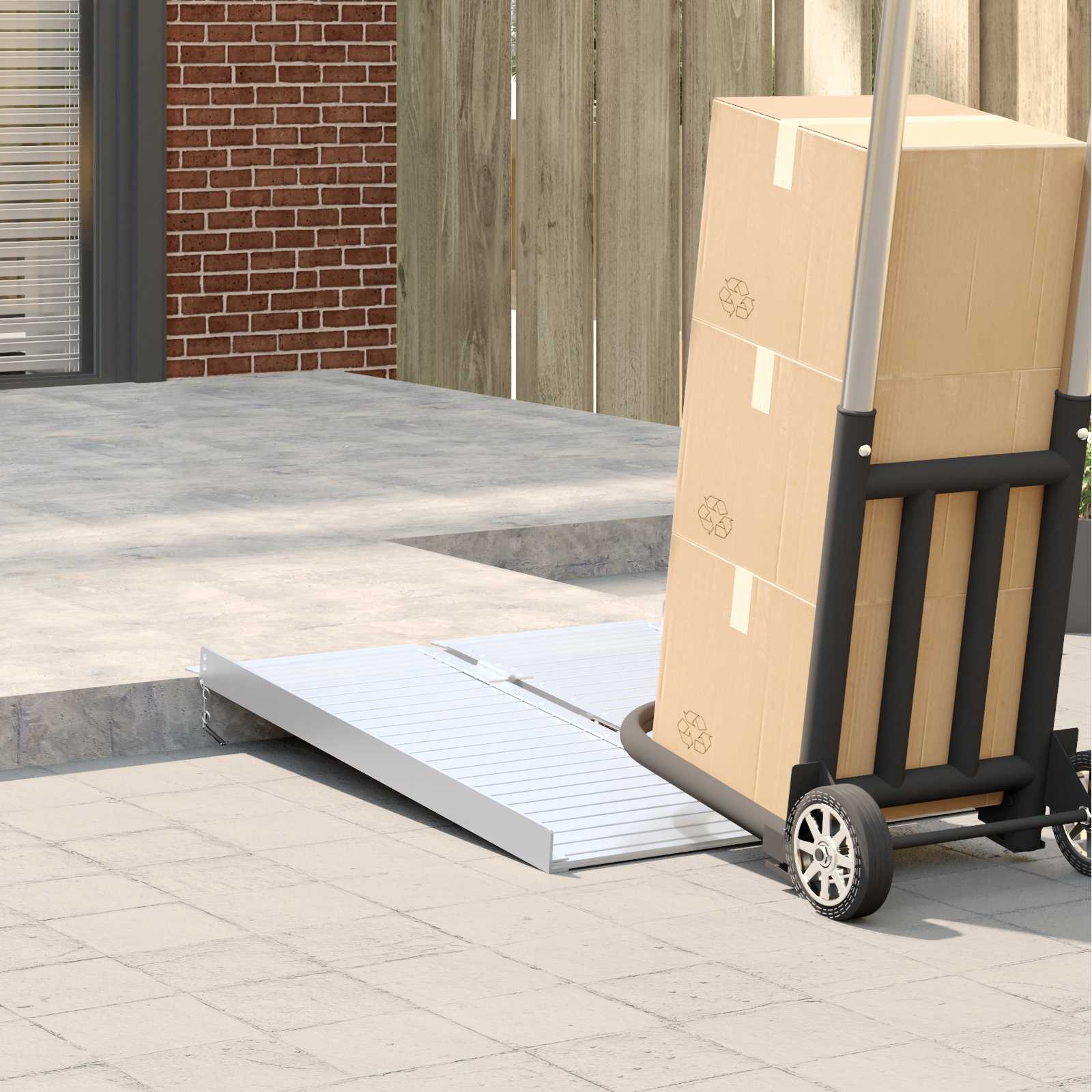 Rampe per sedia a rotelle Argento 92 x 73,5 x 5 cm Alluminio 42021095