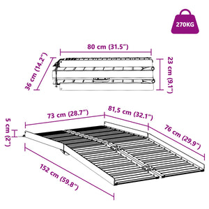 Rampe per sedia a rotelle Argento 152 x 73 x 11 cm Alluminio 42021097