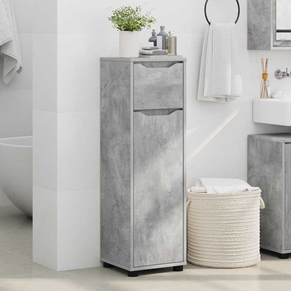 Mobile da Bagno con cassetto Grigio cemento 30,5 x 30 x 101 cm 888740