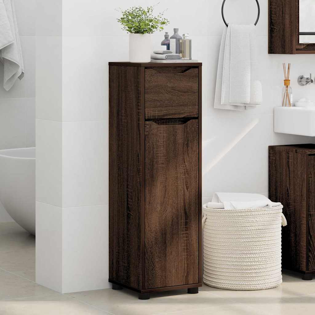 Mobile da Bagno con cassetto Rovere Marrone 30,5 x 30 x 101 cm 888744